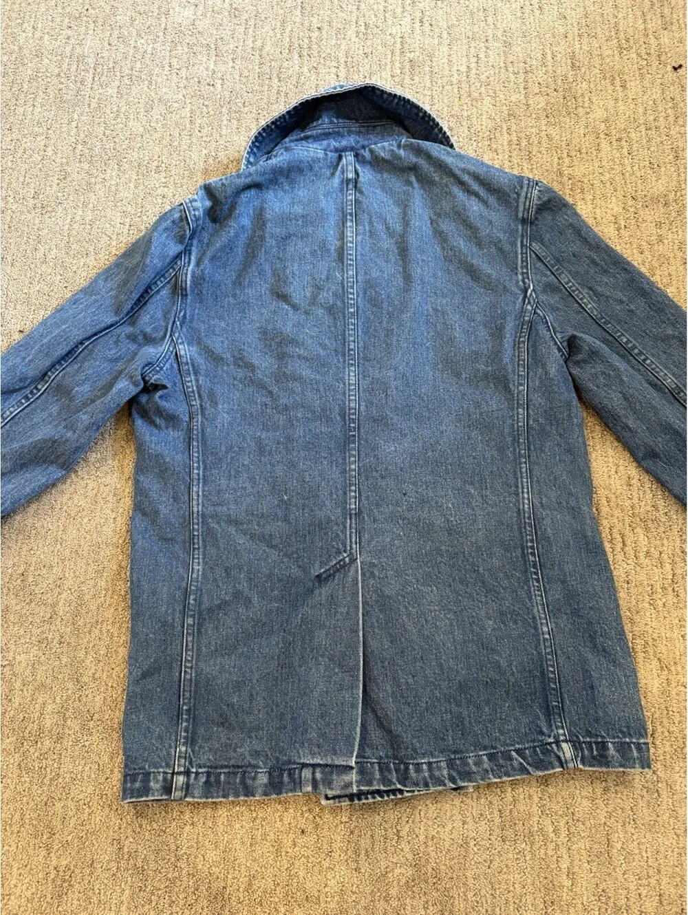 Polo Ralph Lauren Denim Pea Coat Jacket Work Chore Size Medium Women’s Vintage